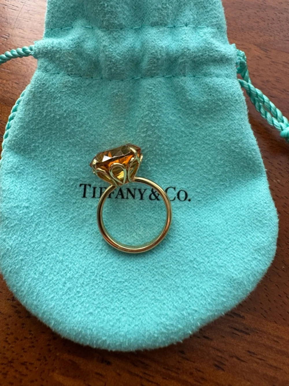 Tiffany & Co Citrine and Yellow Gold Sparkler Ring - Picture 5 of 10